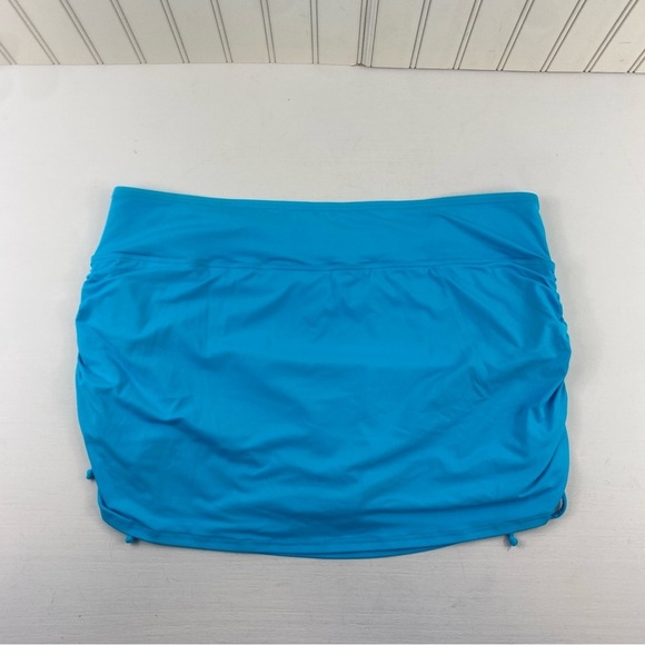 NWT Lands’ End Women’s Bright Blue Ruched Sides Swim Skirt Sz 18 - Picture 6 of 14